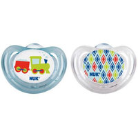 Babies R Us NUK Airflow Orthodontic Pacifier 6-18 Months, 2 Pack - Aqua/Clear