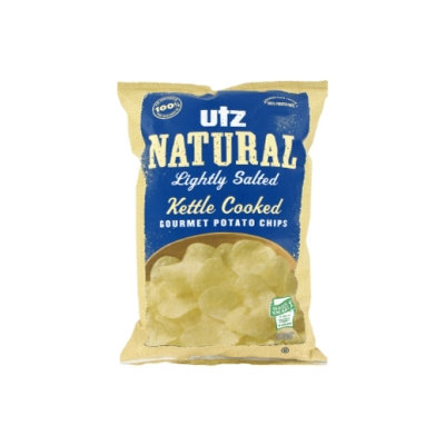 Utz Natural Lightly Salted Kettle Cooked Gluten Free Gourmet Potato Chips