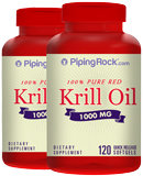 Piping Rock Krill Oil 1000 mg 2 x 120 Softgels