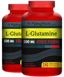 Piping Rock L-Glutamine 500 mg 2 Bottles x 240 Capsules