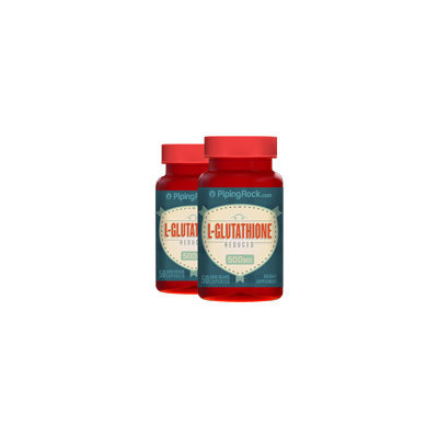 Piping Rock L-Glutathione 500mg Reduced 2 Bottles x 50 Capsules
