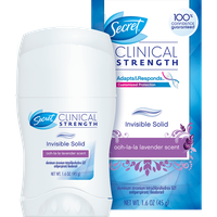 Secret Clinical Strength Invisible Solid Women's Antiperspirant & Deodorant Ooh-La-La Lavender