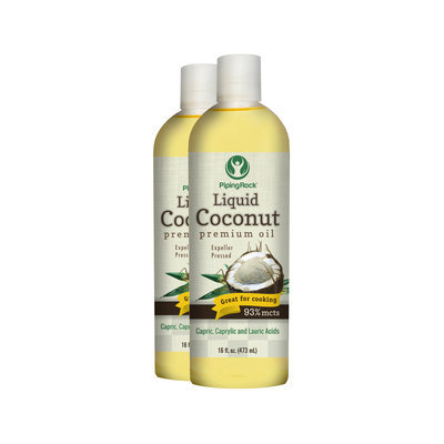 Piping Rock Liquid Coconut Premium Oil 2 Bottles x 16 fl oz (473 mL)