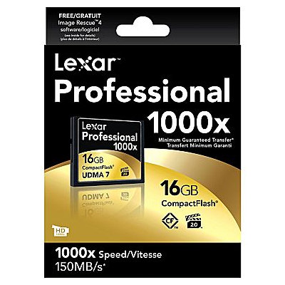 Lexar 16GB Professional 1000x CompactFlash Memory Card, 2 Pack