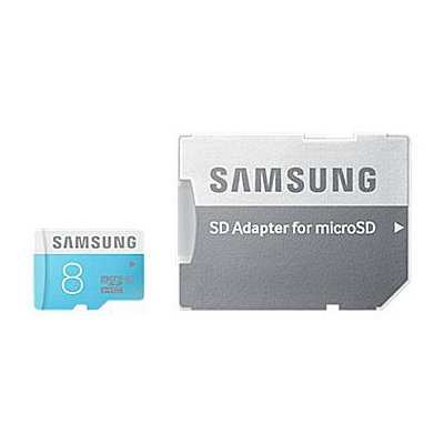 SAMSUNG 8GB microSDHC Flash Card With Adapter