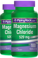 Piping Rock Magnesium Chloride 520mg 2 Bottles x 100 Tablets
