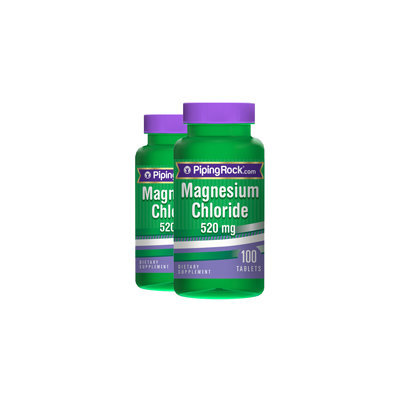 Piping Rock Magnesium Chloride 520mg 2 Bottles x 100 Tablets