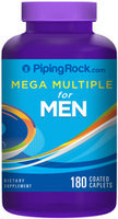 Piping Rock Mega Multiple Vitamin for Men 180 Coated Caplets