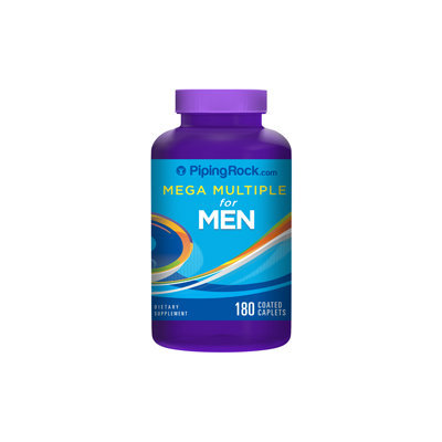 Piping Rock Mega Multiple Vitamin for Men 180 Coated Caplets
