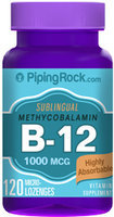 Piping Rock B-12 Methylcobalamin 1000mcg Sublingual 120 Microlozenges