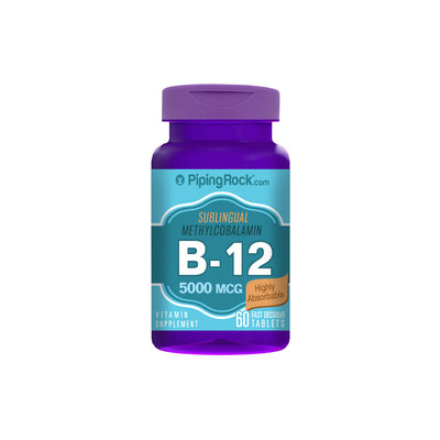 Piping Rock B-12 Methylcobalamin 5000mcg Sublingual 60 Fast Dissolve Tablets