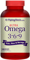 Piping Rock Multi Omega 3-6-9 Fish, Flax & Borage 240 Softgels