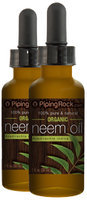 Piping Rock Neem Oil 2 Dropper Bottles x 1 fl oz