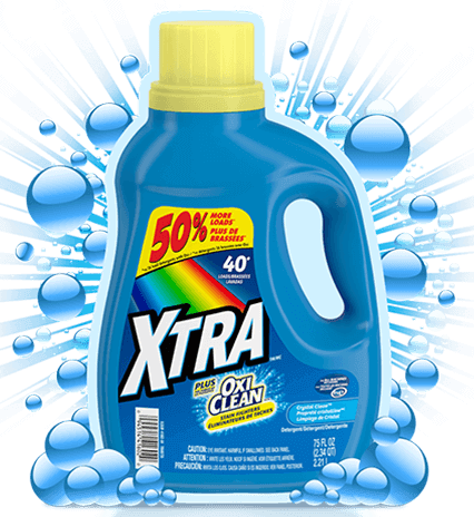 Xtra™ Crystal Clean Detergent plus the Power of OxiClean