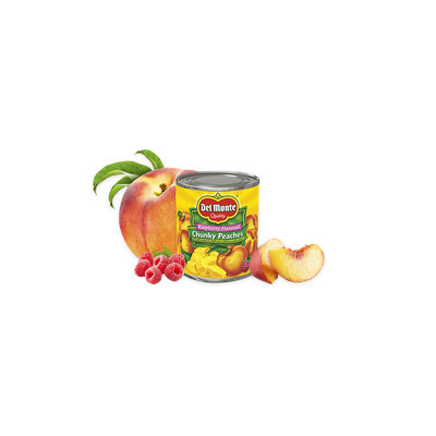 Del Monte® Yellow Cling Peach Chunks in Raspberry Flavored Light Syrup