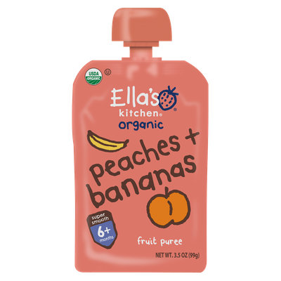 Ella’s Kitchen® Organic peaches + bananas fruit puree