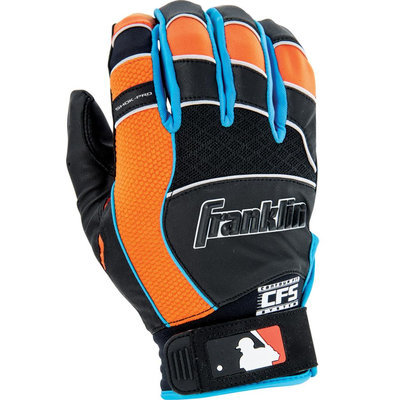 Franklin Sports Shok-Pro Batting Glove Black/Blue/Orange Adult Small