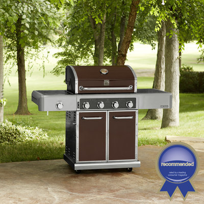 600 Series 4 Burner Dual Fuel Maroon Metallic Gas Grill