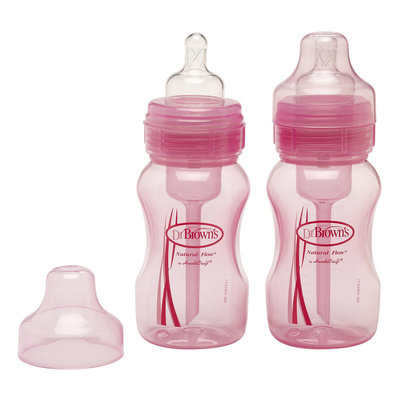 Dr Brown's 8 Ounce Wide Bottles - Pink