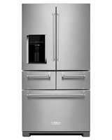 KitchenAid KRMF606ESS 25.8 cu. ft. French Door Refrigerator with 5 Shelves, 4 Door Bins, Herb Storage, 5-Door Configuration, 2 Soft-Close Drawers, and Measured Water Fill