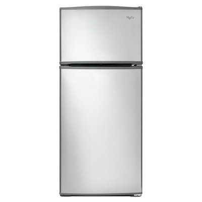 Whirlpool 16-cu ft Top-Freezer Refrigerator (Stainless Steel) WRT316SFDM
