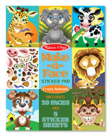 Melissa & Doug Make-a-Face Sticker Pad - Crazy Animals