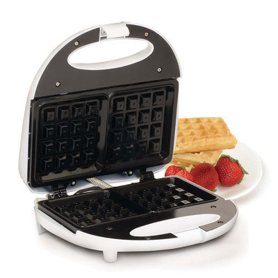 Elite Cuisine Stainless Steel Belgian Waffle Maker (Black)