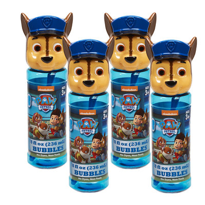 Paw Patrol 4 Piece Chase Bubble Heads with Wand