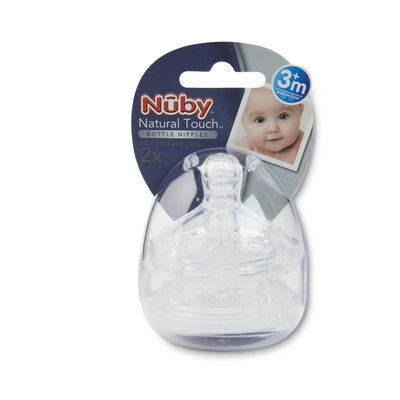 Nuby 2 Pack Natural Touch Replacement Nipple - Medium Flow
