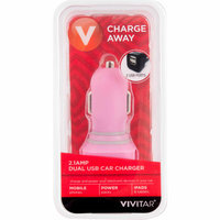 2.1 AMP Dual USB Car Charger - Pink