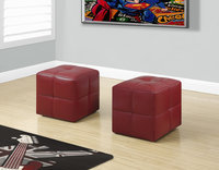 Monarch Specialties Inc Juvenvile Ottoman, Red