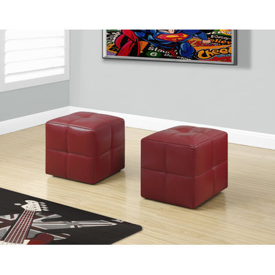 Monarch Specialties Inc Juvenvile Ottoman, Red