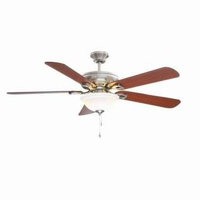 Hampton Bay Ceiling Fans Rothley 52 in. Indoor Brushed Nickel Ceiling Fan with Shatter Resistant Light Shade 51563