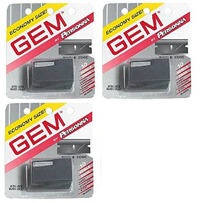 Personna Gem Super Stainless Steel Refill Blades, 10 ct. (Pack of 3) + FREE Old Spice Deadlock Spiking Glue, Travel Size, .84 Oz