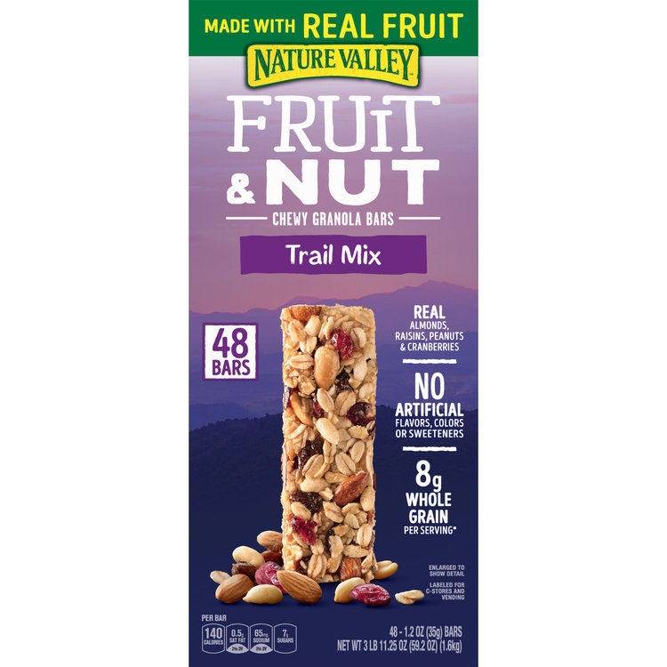 Nature Valley Fruit and Nut Chewy Trail Mix Granola Bars 48 Count, 59.2