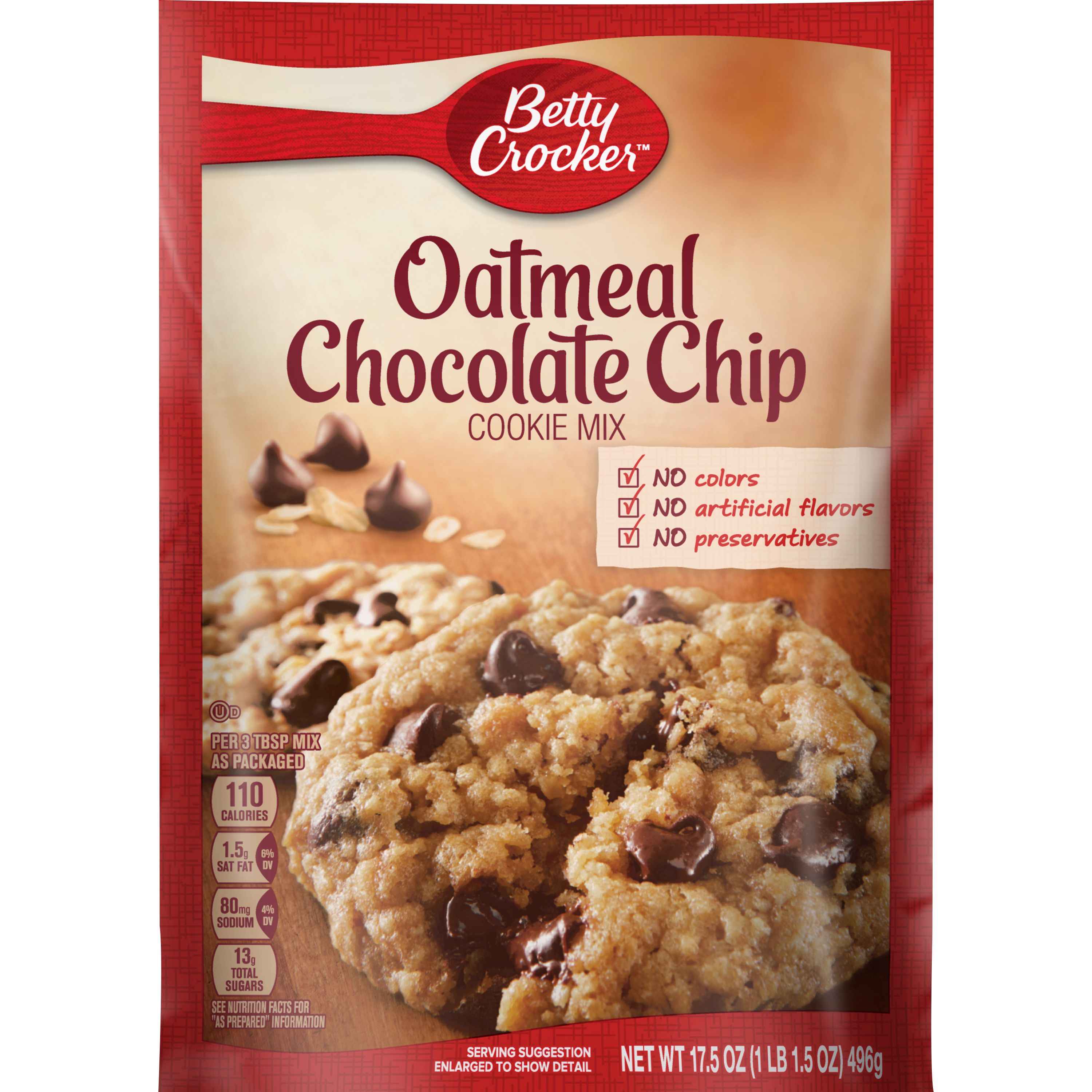 Betty Crocker Oatmeal Chocolate Chip Cookie Mix, 17.5 oz