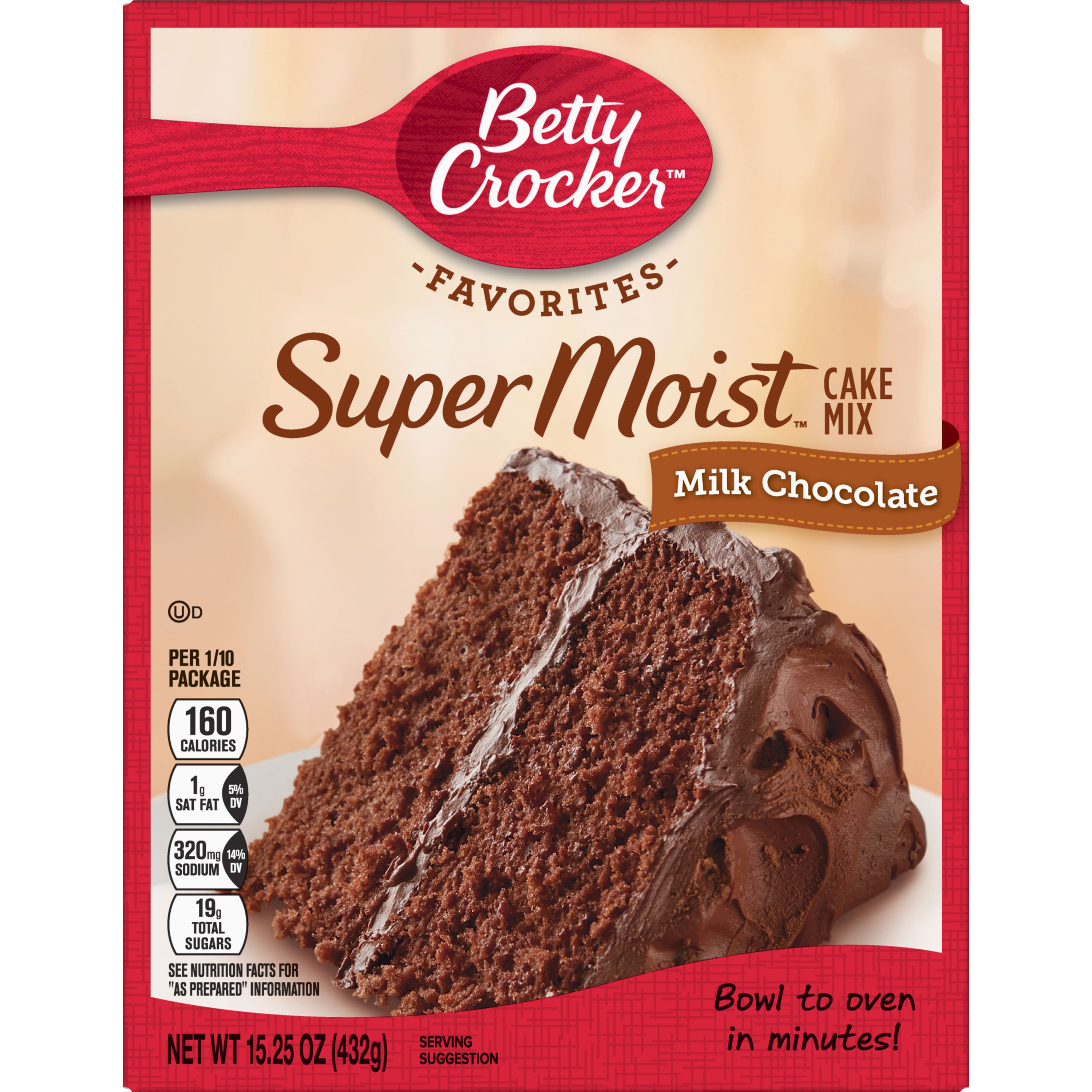 Betty Crocker Super Moist Milk Chocolate Cake Mix, 15.25 oz