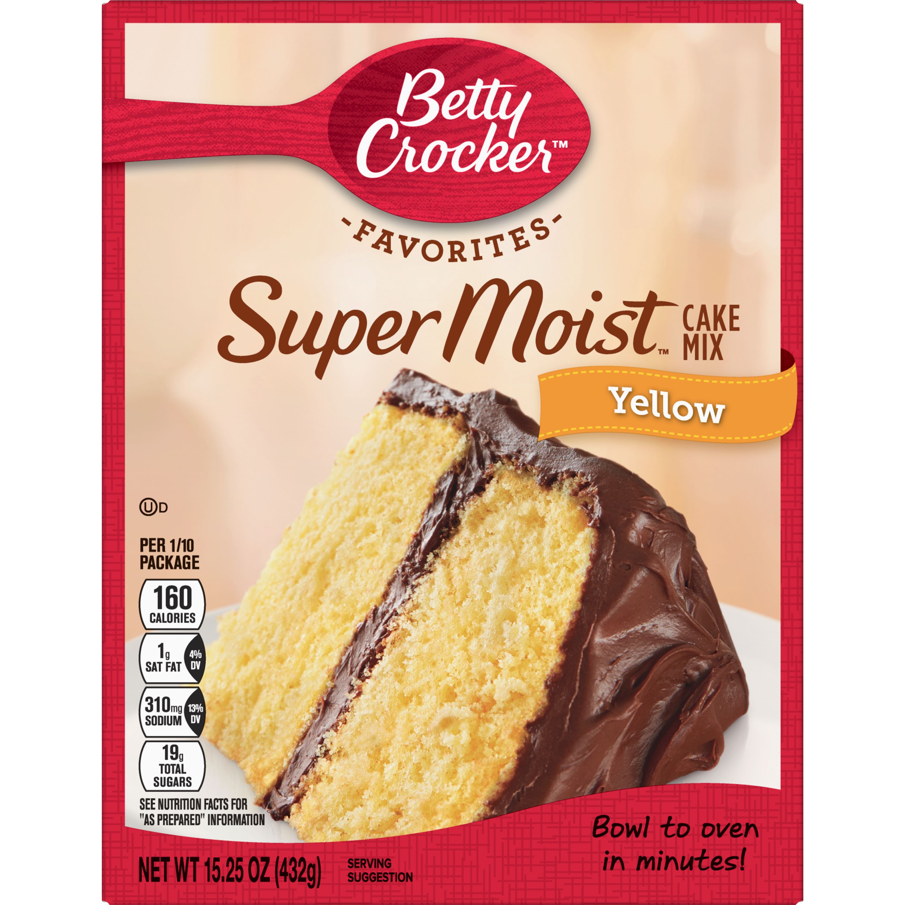 Betty Crocker Super Moist Yellow Cake Mix, 15.25 oz