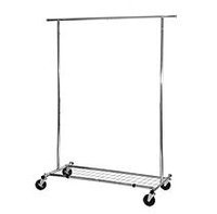 Seville Classics Commercial Grade Garment Rack with Storage Shelf