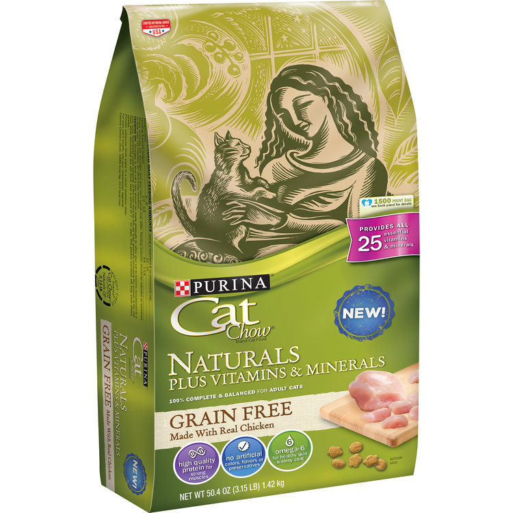 Purina Cat Chow Grain Free, Natural Dry Cat Food; Naturals ...