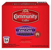 Community Coffee Single-Serve Pods Medium Roast, Mardi Gras King Cake (54 ct.)
