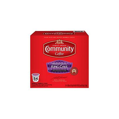 Community Coffee Single-Serve Pods Medium Roast, Mardi Gras King Cake (54 ct.)