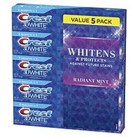 Crest 3D White Toothpaste, Radiant Mint (5.4 oz, 5 pk.)