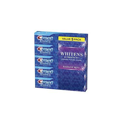 Crest 3D White Toothpaste, Radiant Mint (5.4 oz, 5 pk.)