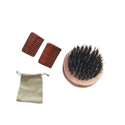 Wooden comb and brush set,peach wood comb,mini size beard combs,red color combs, amoora wood beard combs, beech wood brush,round beard brush