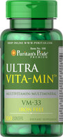 Puritan's Pride Ultra Vita-Min Iron Free Multivitamins VM-33-100 Caplets