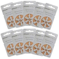 Hearing Aid Battery Powerone size 312 made in Germany Genuine 60 Batteries