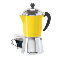 OGGI 6 Cup Cast Aluminum Stovetop Espresso Coffee Maker - Yellow