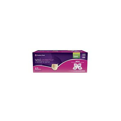 Member's Mark Total Protection Underwear for Women, Small/Medium (88 ct.)
