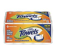 Member's Mark Paper Towel, 15 Rolls/150 Sheets per Roll
